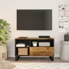 Image de vidaXL Meuble TV 80x33x46 cm bois de manguier et d'ingénierie