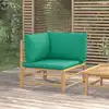 Image de vidaXL Canapé d'angle de jardin avec coussins vert bambou