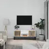 Image de vidaXL Meuble TV blanc 105x30x45 cm bois d'ingénierie et fer