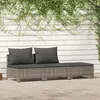 Image de vidaXL Salon de jardin 3 pièces avec coussins en polyrotin gris