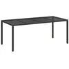 Image de vidaXL Table de Jardin Noir 190 x 90 x 75 cm polyrotin, Table d'extérieur, style moderne, mobilier de jardin résistant, salle à manger contemporaine, patio en rotin, terrasse chic