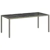 Image de vidaXL Table de Jardin Gris 190 x 90 x 75 cm polyrotin, Table d'extérieur, style moderne, mobilier de jardin résistant, salle à manger contemporaine, patio en rotin, terrasse chic