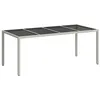 Image de vidaXL Table de Jardin Blanc 190 x 90 x 75 cm polyrotin, Table d'extérieur, style moderne, mobilier de jardin résistant, salle à manger contemporaine, patio en rotin, terrasse chic
