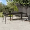 Image de vidaXL Table de Jardin Marron 250 x 100 x 75 cm polyrotin