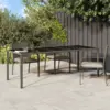 Image de vidaXL Table de Jardin Gris 250 x 100 x 75 cm polyrotin