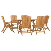 Image de vidaXL Ensemble à manger de jardin 7 pcs Bois de teck solide