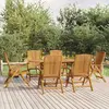 Image de vidaXL Ensemble à manger de jardin 7 pcs Bois de teck solide