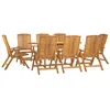 Image de vidaXL Ensemble à manger de jardin 9 pcs Bois de teck solide
