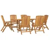Image de vidaXL Ensemble à manger de jardin 7 pcs Bois de teck solide