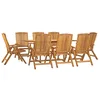 Image de vidaXL Ensemble à manger de jardin 9 pcs Bois de teck solide