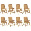 Image de vidaXL Chaises de jardin inclinables lot de 8 Bois de teck solide