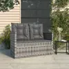 Image de vidaXL Banc de jardin avec coussins Gris 105 cm Résine tressée