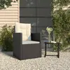 Image de vidaXL Fauteuil de jardin avec coussins Noir Résine tressée