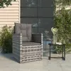Image de vidaXL Fauteuil de jardin avec coussins Gris Résine tressée