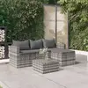 Image de vidaXL Salon de jardin 3 pcs avec coussins Gris Résine tressée