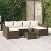 Image de vidaXL Salon de jardin 2 pcs avec coussins Marron Résine tressée