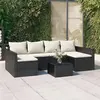 Image de vidaXL Salon de jardin 2 pcs avec coussins Noir Résine tressée