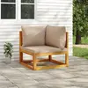 Image de vidaXL Canapé d'angle sectionnel et coussins taupe bois massif acacia
