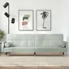 Image de vidaXL Canapé-lit avec coussins gris clair velours