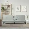 Image de vidaXL Canapé-lit avec porte-gobelets gris clair velours