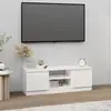 Image de vidaXL Meuble TV avec porte Blanc 102x30x36 cm