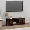 Image de vidaXL Meuble TV avec porte Chêne fumé 102x30x36 cm