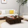 Image de vidaXL Table basse Chêne fumé 90x90x28 cm Bois d'ingénierie