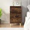 Image de vidaXL Table de chevet chêne fumé 40x35x70 cm bois d'ingénierie