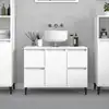 Image de vidaXL Meuble d'évier blanc 80x33x60 cm bois d'ingénierie