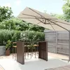 Image de vidaXL Table de bar et dessus en verre marron 145x80x110 cm poly rotin