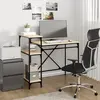 Image de vidaXL Bureau avec étagères chêne 105x50x90cm bois d'ingénierie et fer
