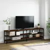 Image de vidaXL Meuble TV chêne marron 180x30x50 cm bois d'ingénierie et métal