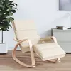 Image de vidaXL Chaise à bascule Crème Tissu