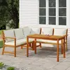 Image de vidaXL Ensemble à manger de jardin 4 pcs coussins Bois acacia