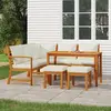 Image de vidaXL Ensemble à manger de jardin 6 pcs avec coussins Bois d'acacia