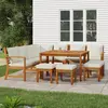 Image de vidaXL Ensemble à manger de jardin avec coussins 11 pcs bois d'acacia