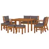 Image de vidaXL Ensemble à manger de jardin coussins 9 pcs Bois acacia