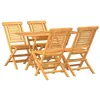 Image de vidaXL Ensemble à manger de jardin 5 pcs Bois de teck massif