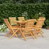 Image de vidaXL Ensemble à manger de jardin 7 pcs Bois de teck solide