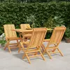 Image de vidaXL Ensemble à manger de jardin 5 pcs Bois de teck massif
