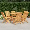 Image de vidaXL Ensemble à manger de jardin 7 pcs Bois de teck solide