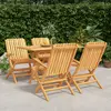 Image de vidaXL Ensemble à manger de jardin 5 pcs Bois de teck massif