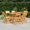 Image de vidaXL Ensemble à manger de jardin 7 pcs Bois de teck solide