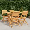 Image de vidaXL Ensemble à manger de jardin 5 pcs Bois de teck massif