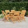 Image de vidaXL Ensemble à manger de jardin 7 pcs Bois de teck solide