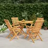 Image de vidaXL Ensemble à manger de jardin 5 pcs Bois de teck massif