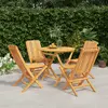 Image de vidaXL Ensemble à manger de jardin 5 pcs Bois de teck massif