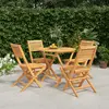 Image de vidaXL Ensemble à manger de jardin 5 pcs Bois de teck massif