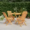 Image de vidaXL Ensemble à manger de jardin 5 pcs Bois de teck massif