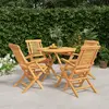 Image de vidaXL Ensemble à manger de jardin 5 pcs Bois de teck massif